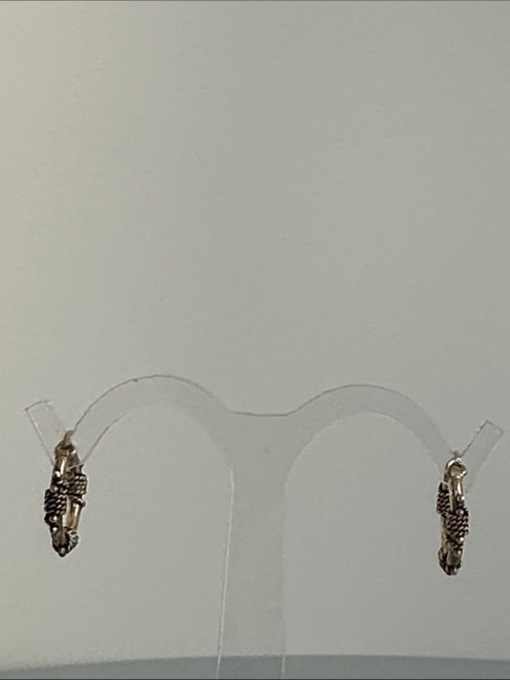 Elegant 925 Sterling Silver Textured Huggie Hoop Earrings